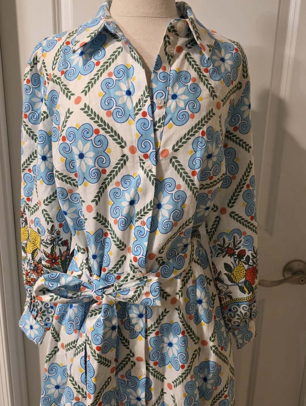 Boden Clara Linen Maxi Dress Size 14 - Picture 3 of 11